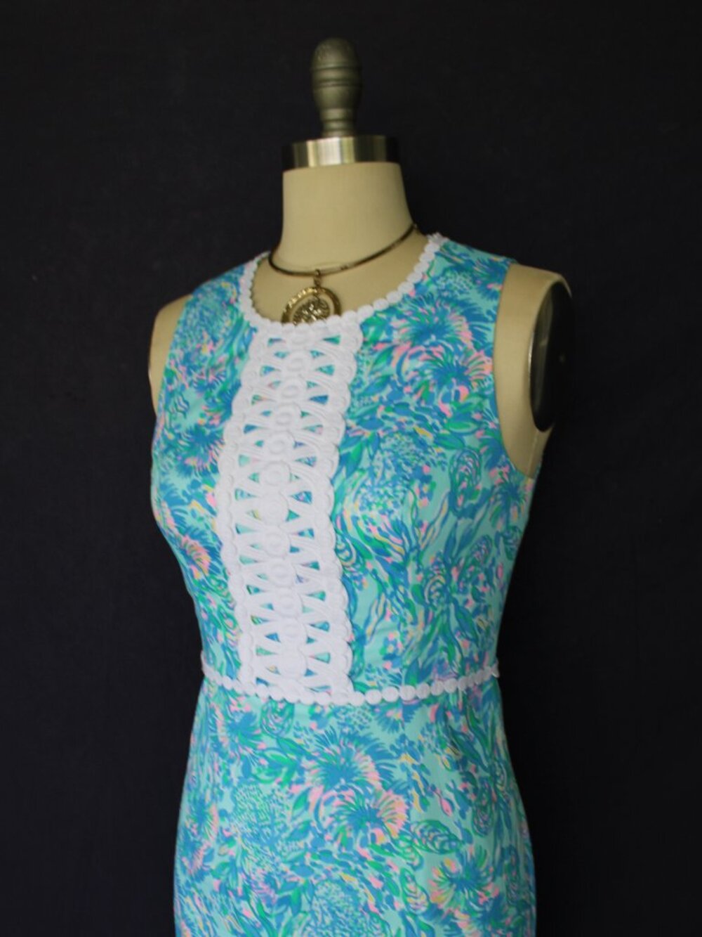 Lilly Pulitzer Ashler Stretch lace Maxi Shift Dress in Coral of the Story NWT 2 - Picture 9 of 13